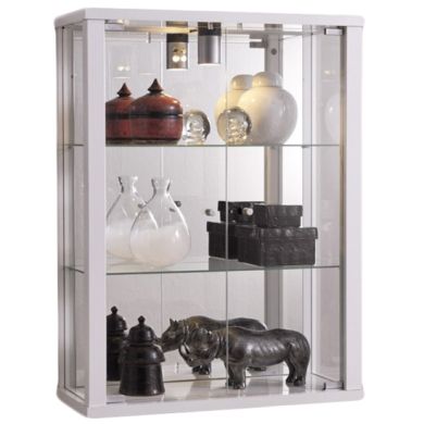 Selby Wall Mounted Display Cabinet In White With 3 Shelves