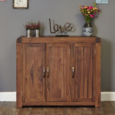 Shiro Large Wooden Shoe Storage Cabinet In Walnut