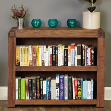 Shiro Wooden 1 Shelf Low Bookcase In Walnut