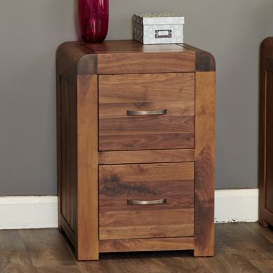Shiro Wooden 2 Drawers Office Filing Cabinet In Walnut