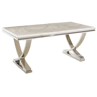 Sienna Large Marble 180cm Dining Table In White