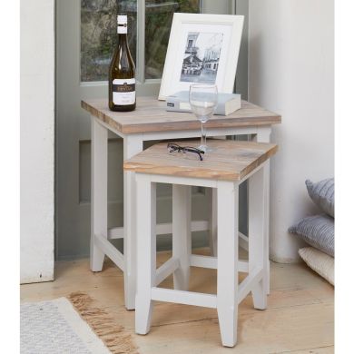 Signature Wooden Nest of 2 Tables In Grey And Oak