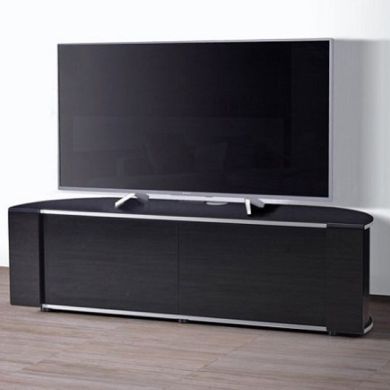 Sirius Medium Corner TV Stand In Black High Gloss With Push Release Doors