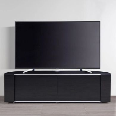 Sirius Ultra Large Corner TV Stand In Black Gloss With Push Release Doors