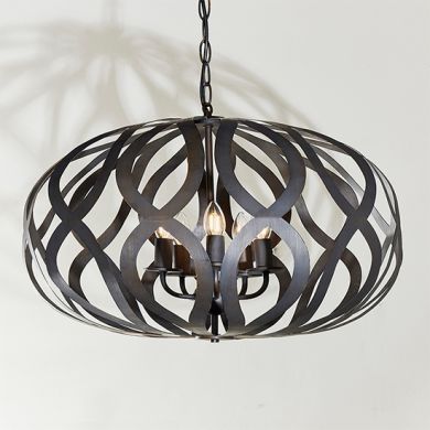 Sirolo 5 Lights LED Ceiling Pendant Light In Antique Brushed Bronze