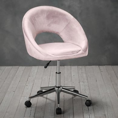 Skylar Velvet Upholstered Home And Office Chair In Pink