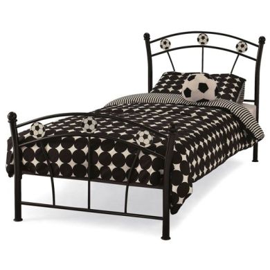 Soccer Metal Single Bed In Black