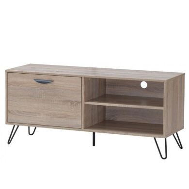 Sonoma 1 Drawer TV Stand In Oak Effect With Black Metal Legs