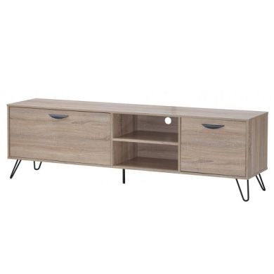 Sonoma 2 Drawers TV Stand In Oak Effect With Black Metal Legs