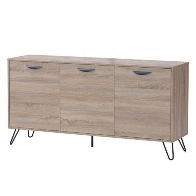 Sonoma Wooden Sideboard In Oak Effect With Black Metal Legs