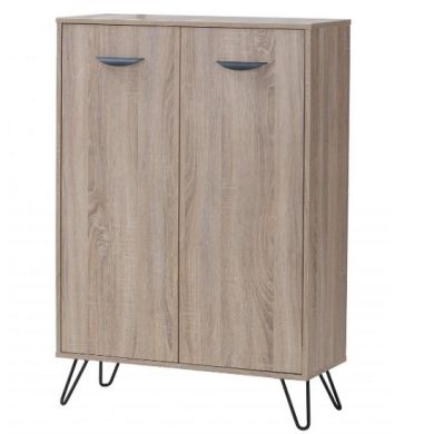 Sonoma Wooden Storage Cabinet In Oak Effect With Black Metal Legs