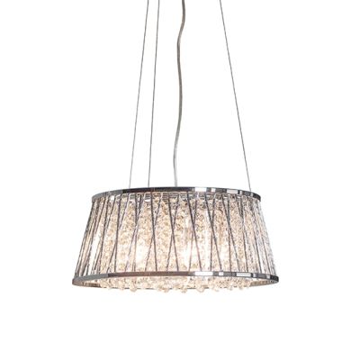 Sophia 5 Lights Clear Crystal Ceiling Pendant Light In Chrome