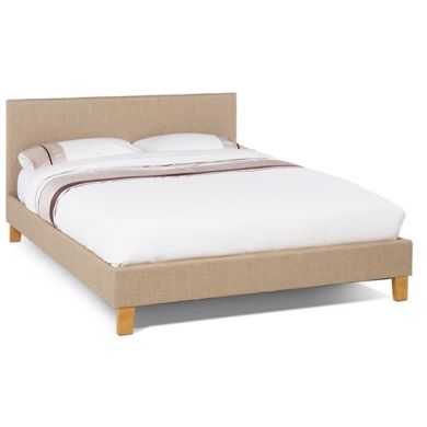 Sophia Fabric Upholstered Small Double Bed In Wholemeal