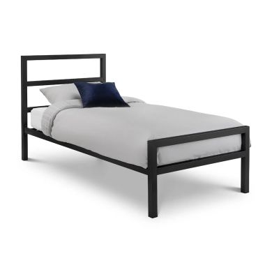 Soto Metal Single Bed In Satin Black