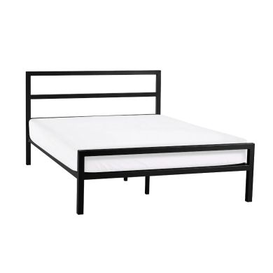 Soto Metal Small Double Bed In Satin Black