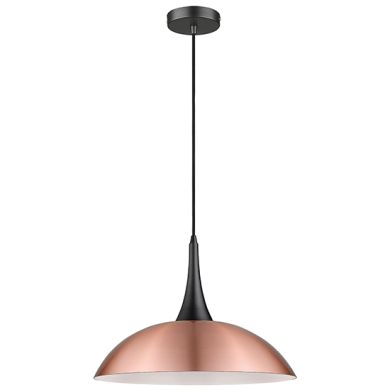 Stamford 1 Bulb Ceiling Pendant Light In Copper And Matt Black