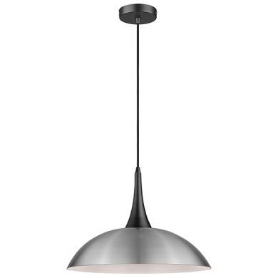 Stamford 1 Bulb Ceiling Pendant Light In Satin Nickel And Matt Black