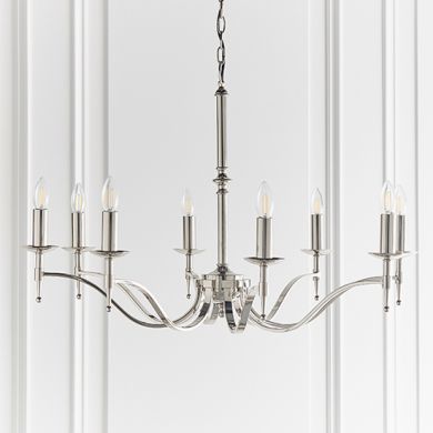 Stanford 8 Candle Lamps Ceiling Pendant Light In Polished Nickel