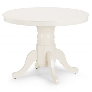 Stanmore Round To Oval Extending Wooden Dining Table In Ivory