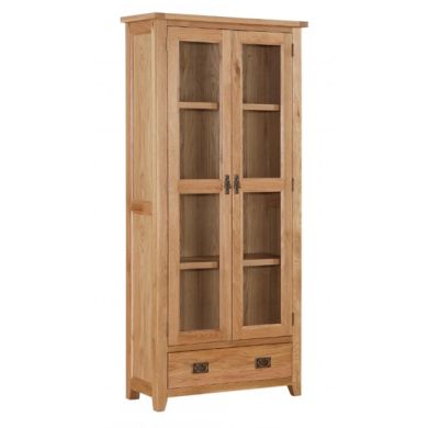 Stirling Display Unit In Light Oak With 2 Doors And 1 Drawer