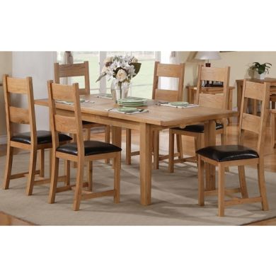 Stirling Extending Wooden Dining Set In Oak With 6 Chairs