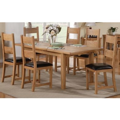 Stirling Extending Wooden Dining Set In Oak With 6 Chairs