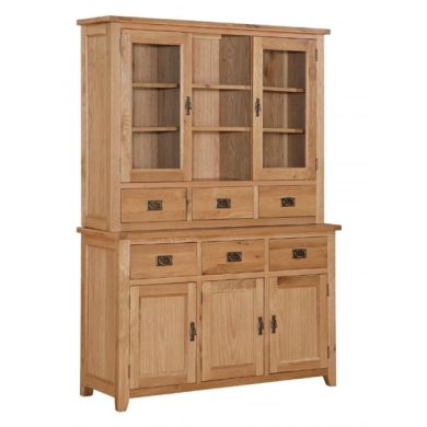 Stirling Large Display Unit In Light Oak With 3 Doors