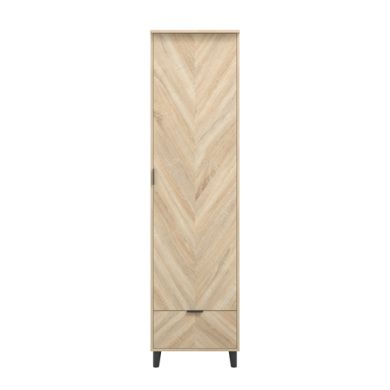 Stockholm Chevron Wooden Wardrobe With 1 Door In Sonoma Oak