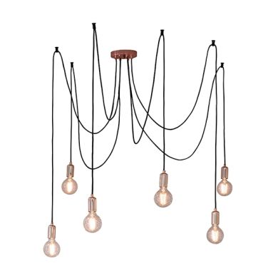 Studio 6 Lights Ceiling Pendant Light In Copper