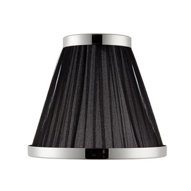 Suffolk Fabric 6 Inch Shade In Black Organza With Polished Nickel Plate