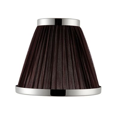 Suffolk Fabric 6 Inch Shade In Chocolate Organza With Polished Nickel Plate