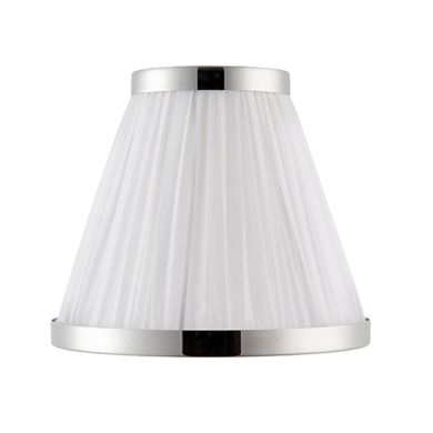 Suffolk Fabric 6 Inch Shade In White Organza With Polished Nickel Plate