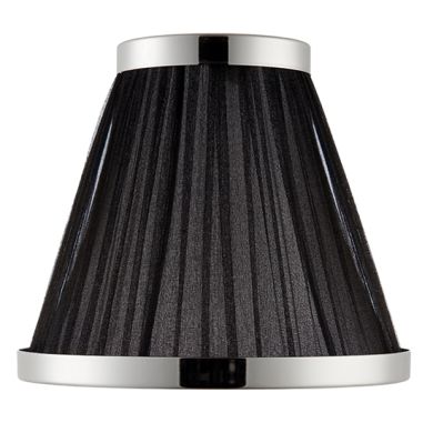 Suffolk Fabric 8 Inch Shade In Black Organza With Polished Nickel Plate
