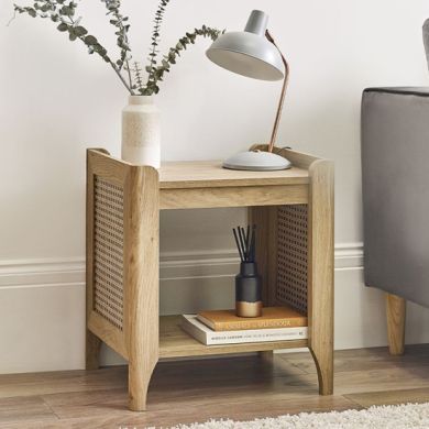 Sydney Wooden Lamp Table With Removable Shelf In Oak