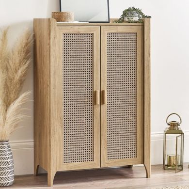 Sydney Wooden Shoe Storage Cabinet With 2 Doors In Oak