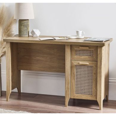 Sydney Wooden Laptop Desk With 1 Door 1 Drawer In Oak