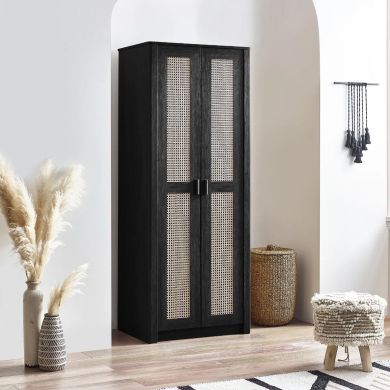 Sydney Wooden Wardrobe With 2 Doors In Black Ash