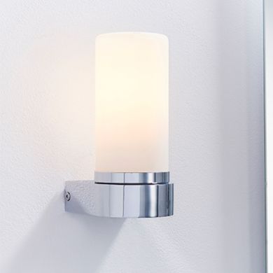 Tal White Glass Wall Light In Chrome