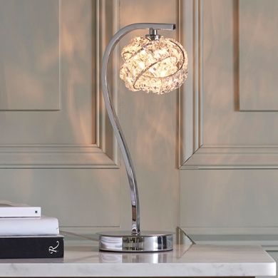 Talia Clear Crystal Touch Table Lamp In Chrome