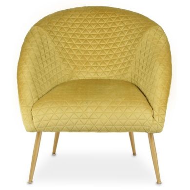 Tania Velvet Upholstered Occasional Bedroom Chair In Gold