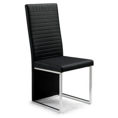 Tempo Faux Leather Dining Chair In Black