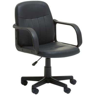 Temuco Faux Leather Home And Office Chair In Black