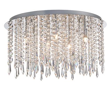 Thornton 9 Bulbs Decorative Flush Ceiling Light In Chrome