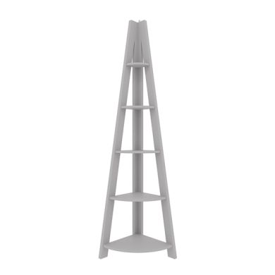 Tiva Corner Wooden Ladder Design Shelving Unit In Grey