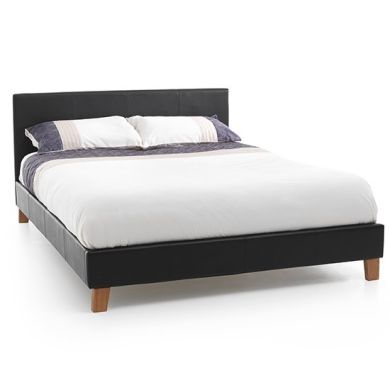 Tivoli Faux Leather Double Bed In Brown