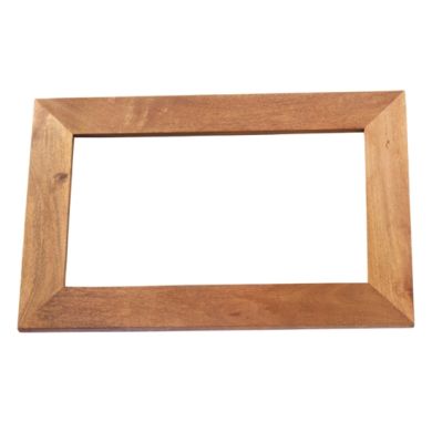 Toko Rectangular Wall Mirror In Light Walnut Wooden Frame