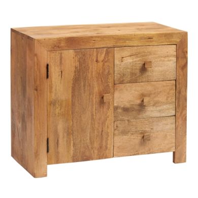 Toko Wooden Sideboard In Light Walnut With 1 Doors And 3 Drawers