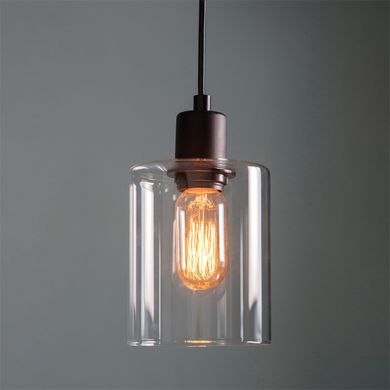 Toledo Clear glass Ceiling Pendant Light In Matt Black