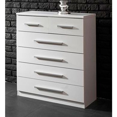 Topline Wooden Chest Of Drawers In White High Gloss With 10 Drawers
