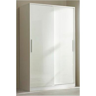 Topline Wooden Sliding Wardrobe In White With 2 Doors